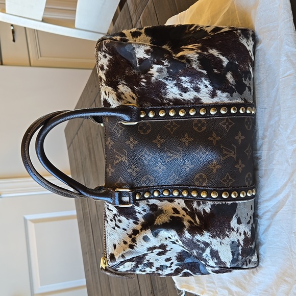 Cowhide Pony Hair REPURPOSED LV Satchel - Picture 1 of 16